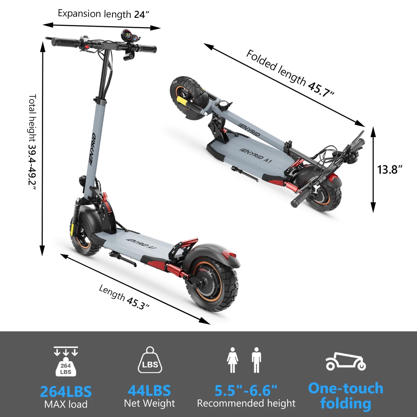 IENYRID A1 Foldable Electric Scooter 800W 48V 45KM