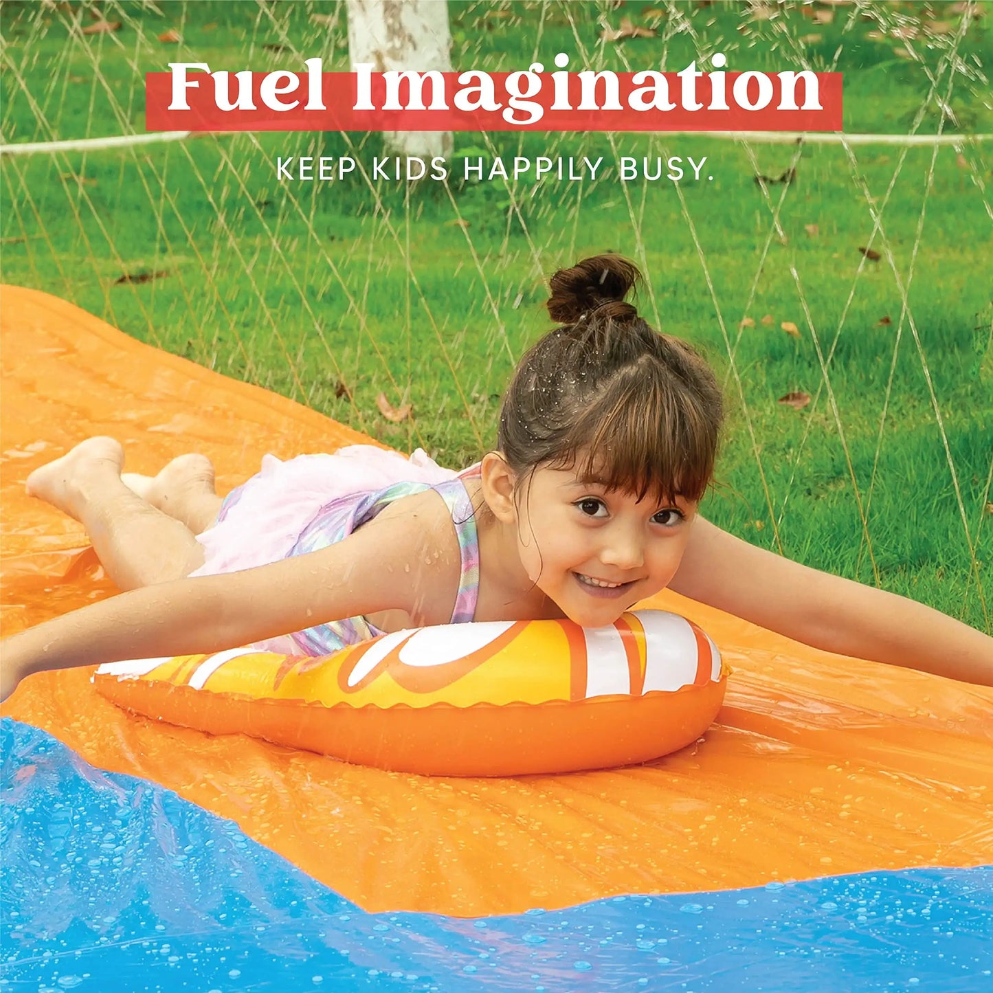 Joyfy Water Slide With Sprinkler And Bodyboards For Outdoor Fun