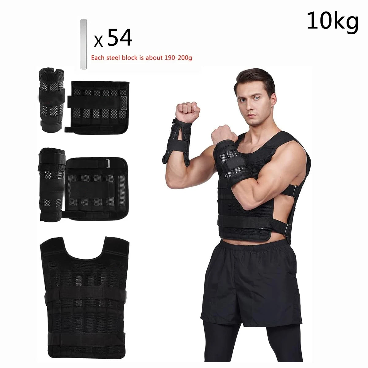 Adjustable Weight Vest And Ankle And Wrist Weight Set