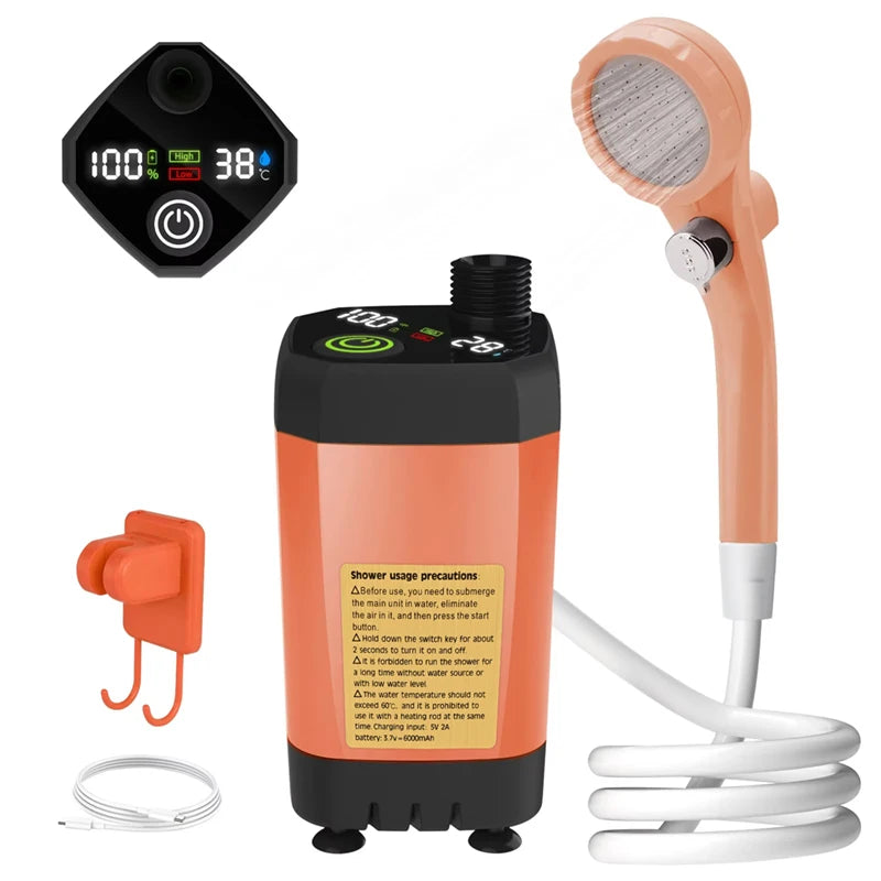Camping Shower Pump For RV Outdoor Shower Kit With Display