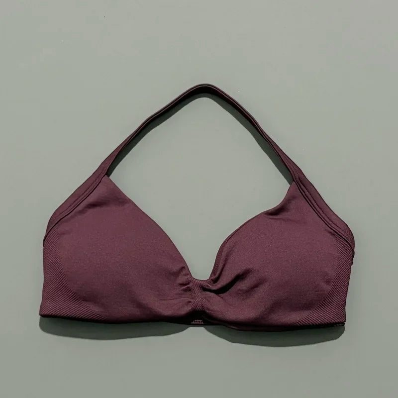 Histello Strappy Gym Top Bra for Women High Support