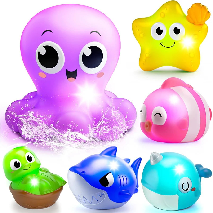Yokibo Light Up Bath Toys Sea Animals for Kids Playtime