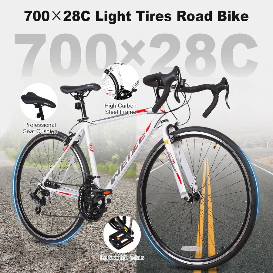 700C Road Bike For Urban Commuting With 14-Speed Drop Handlebars