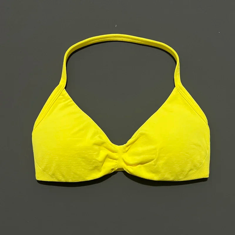 Histello Strappy Gym Top Bra for Women High Support