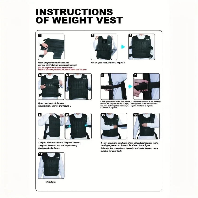 Adjustable Weight Vest And Ankle And Wrist Weight Set