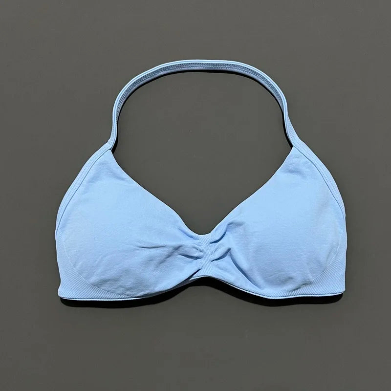 Histello Strappy Gym Top Bra for Women High Support