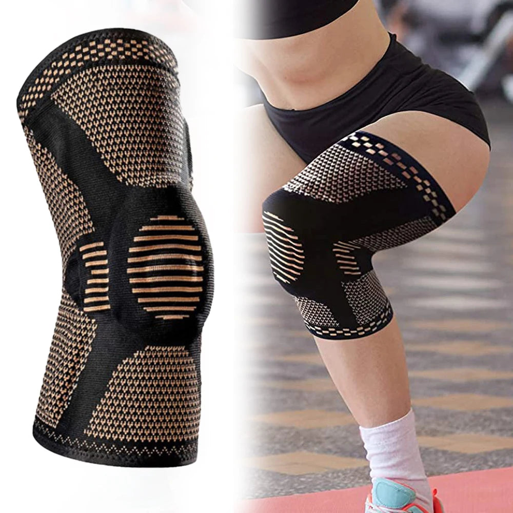Orthopedic Knee Brace Support Copper Nylon Patella Protector for Sports