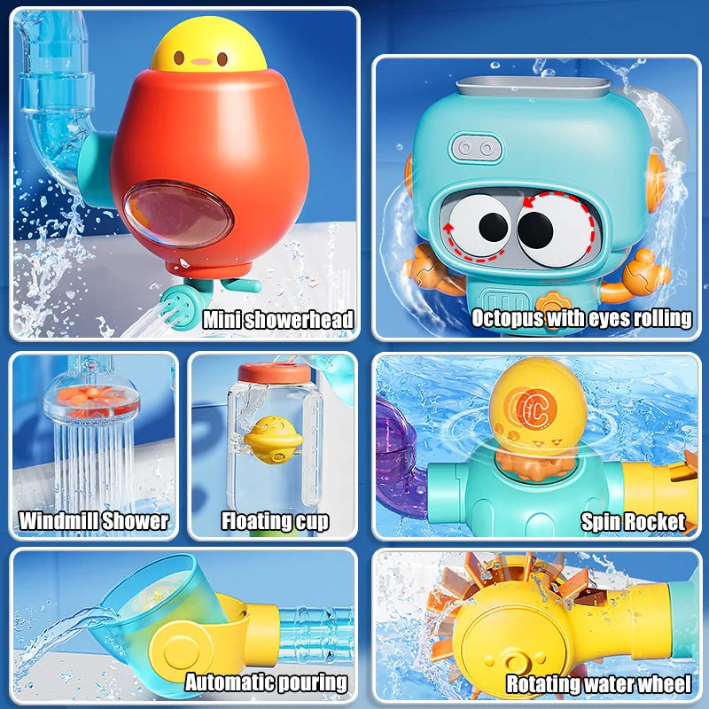 BEI JESS Baby Bath Toys With Suction Cups Water Wheel