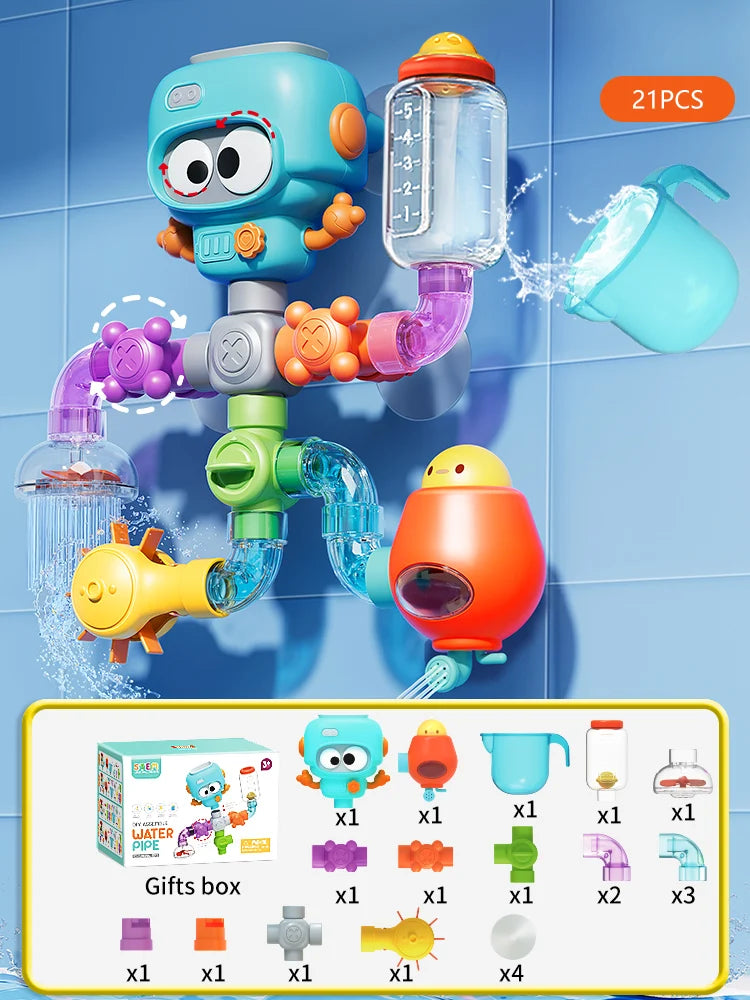 BEI JESS Baby Bath Toys With Suction Cups Water Wheel
