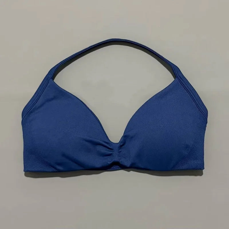 Histello Strappy Gym Top Bra for Women High Support