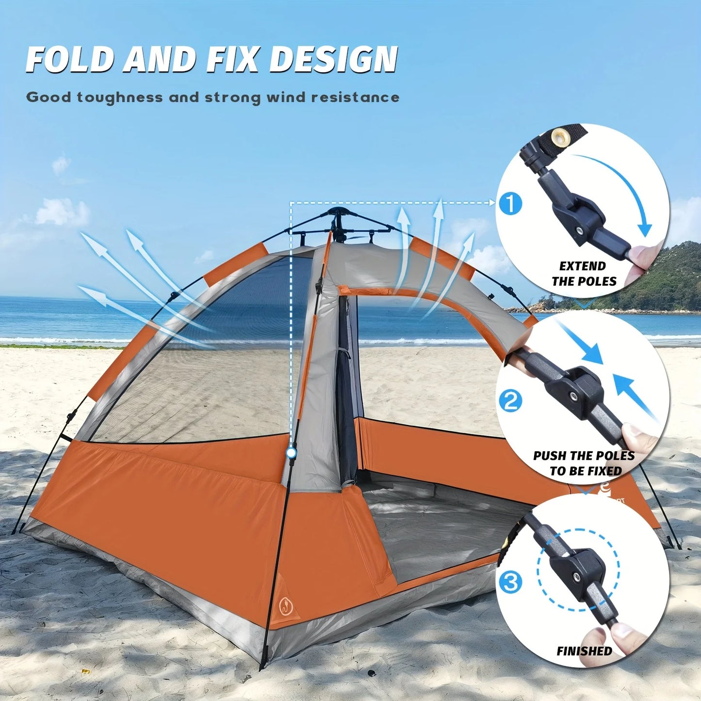 Unp Pop Up Tent Instant Setup With Removable Rain Fly