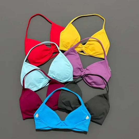 Histello Strappy Gym Top Bra for Women High Support