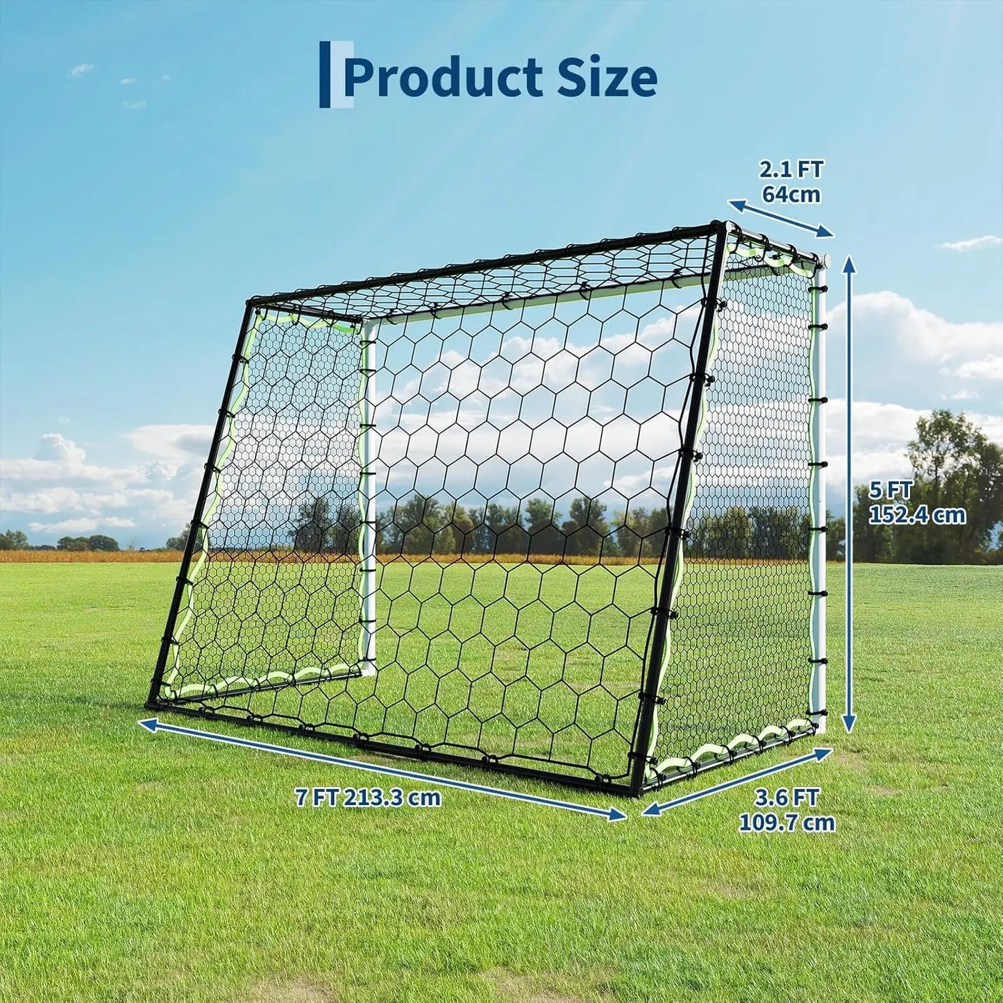HiMISS 3 In 1 Soccer Rebounder Training Net Solo Practice