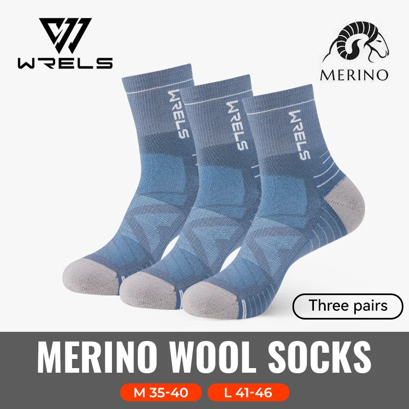 WRELS Merino Wool Unisex Hiking Socks for Warm Comfort