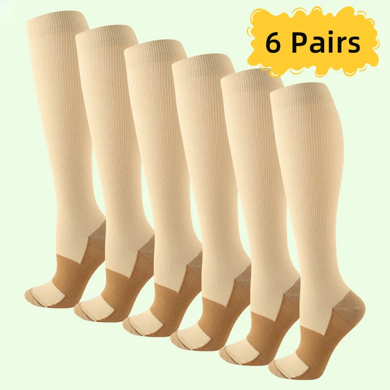 NONECN Copper Fiber Compression Socks For Men And Women Running