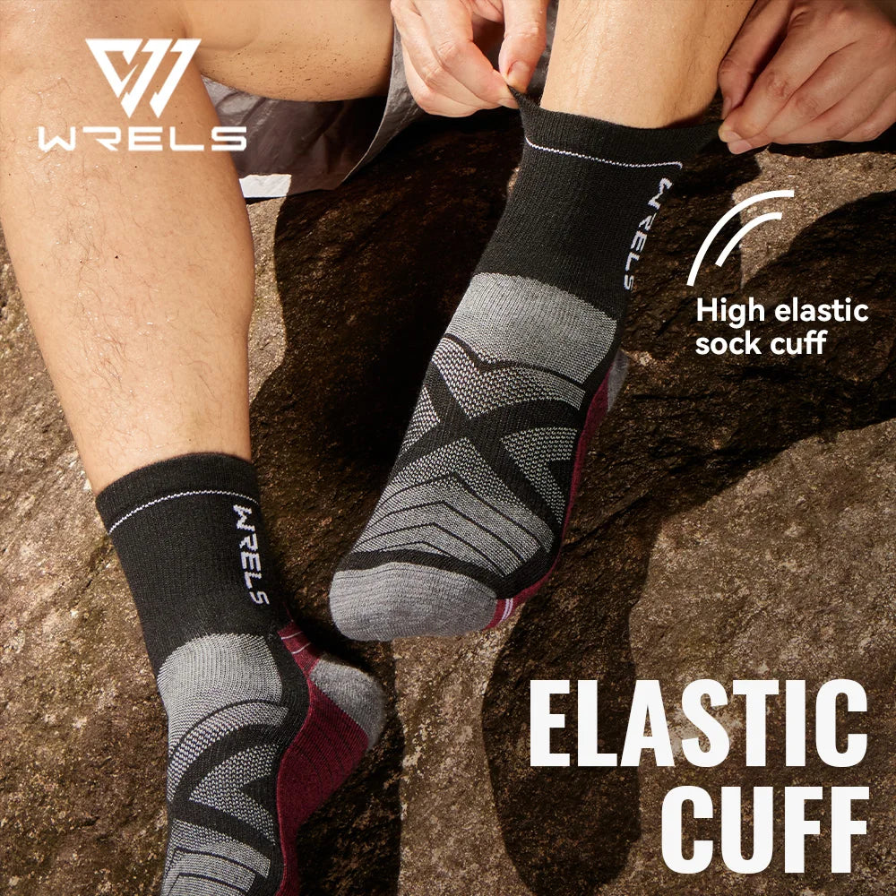 WRELS Merino Wool Unisex Hiking Socks for Warm Comfort
