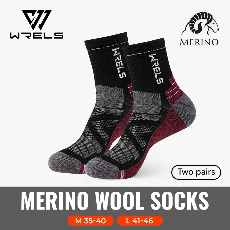 WRELS Merino Wool Unisex Hiking Socks for Warm Comfort