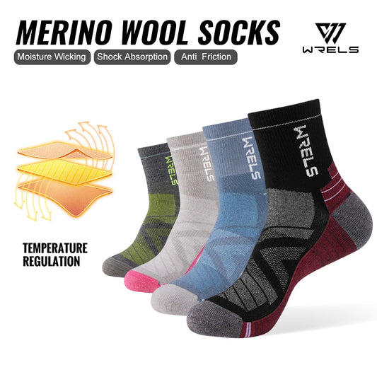 WRELS Merino Wool Unisex Hiking Socks for Warm Comfort