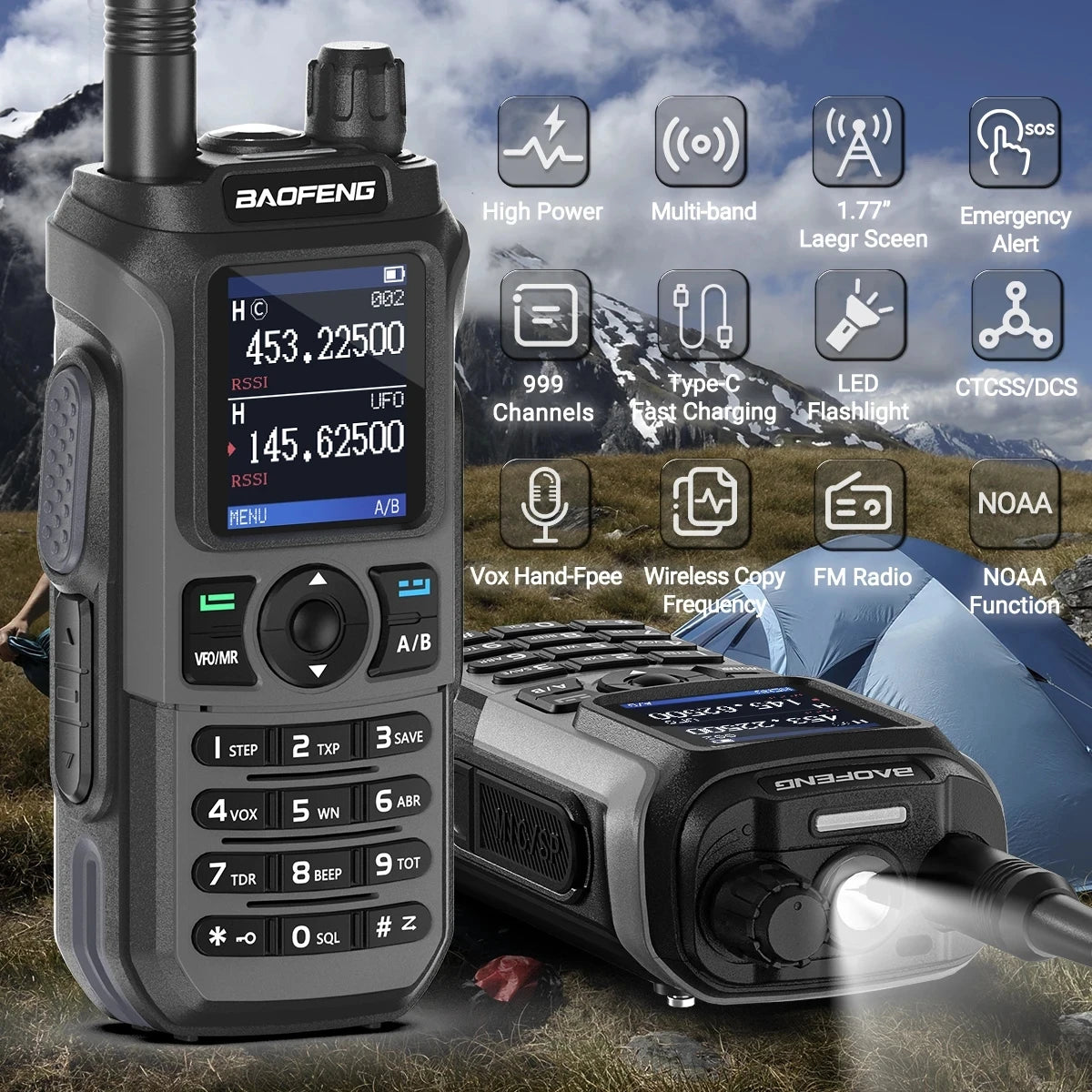 Baofeng UV-21 Pro Multi-Band Walkie Talkie GPS Waterproof
