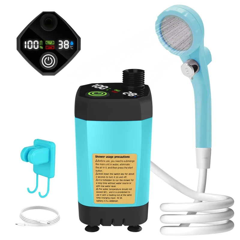Camping Shower Pump For RV Outdoor Shower Kit With Display