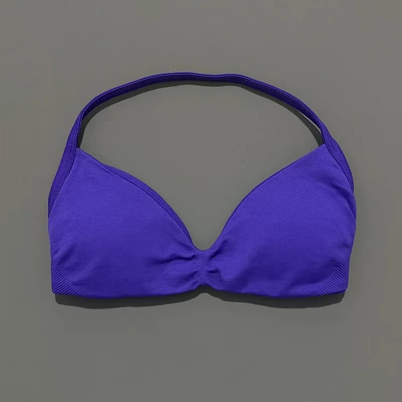 Histello Strappy Gym Top Bra for Women High Support