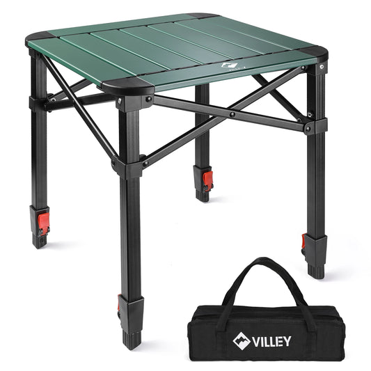 VILLEY Folding Camping Table With Carry Bag Lightweight Aluminum