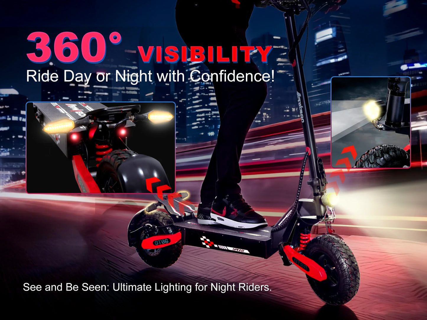 Arwibon GT06 1200W Foldable Electric Scooter For Adults