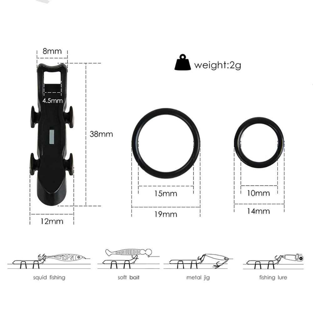 Magnetic Fixed Lure Jig Hooks Holder with Rubber Rings Automatic Lures Hook Keeper Holder Prevent Scratching for Outdoor Fishing