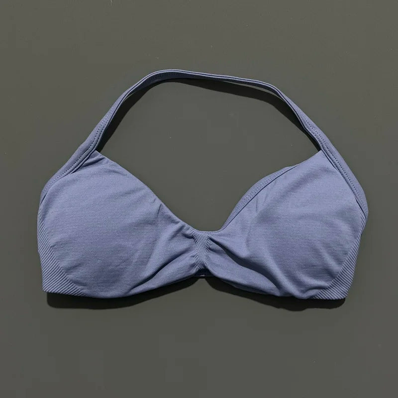 Histello Strappy Gym Top Bra for Women High Support