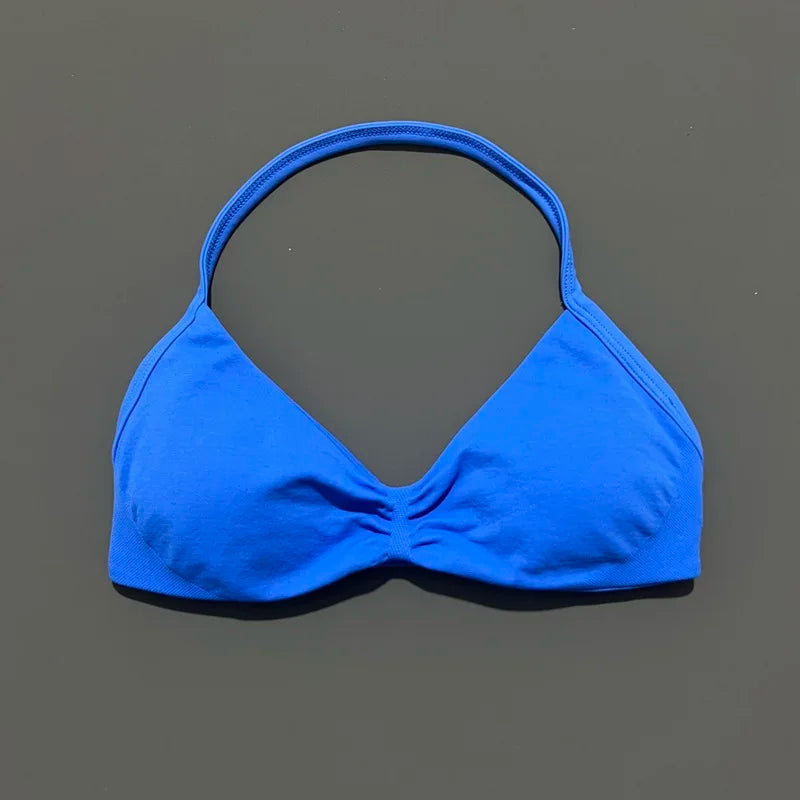 Histello Strappy Gym Top Bra for Women High Support