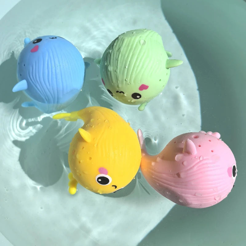 SMHXIANGQIANJIN Baby Bath Toys Whale Squeeze Sponge Water Absorbing Toy For Kids