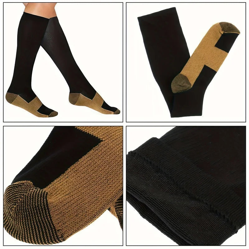 NONECN Copper Fiber Compression Socks For Men And Women Running