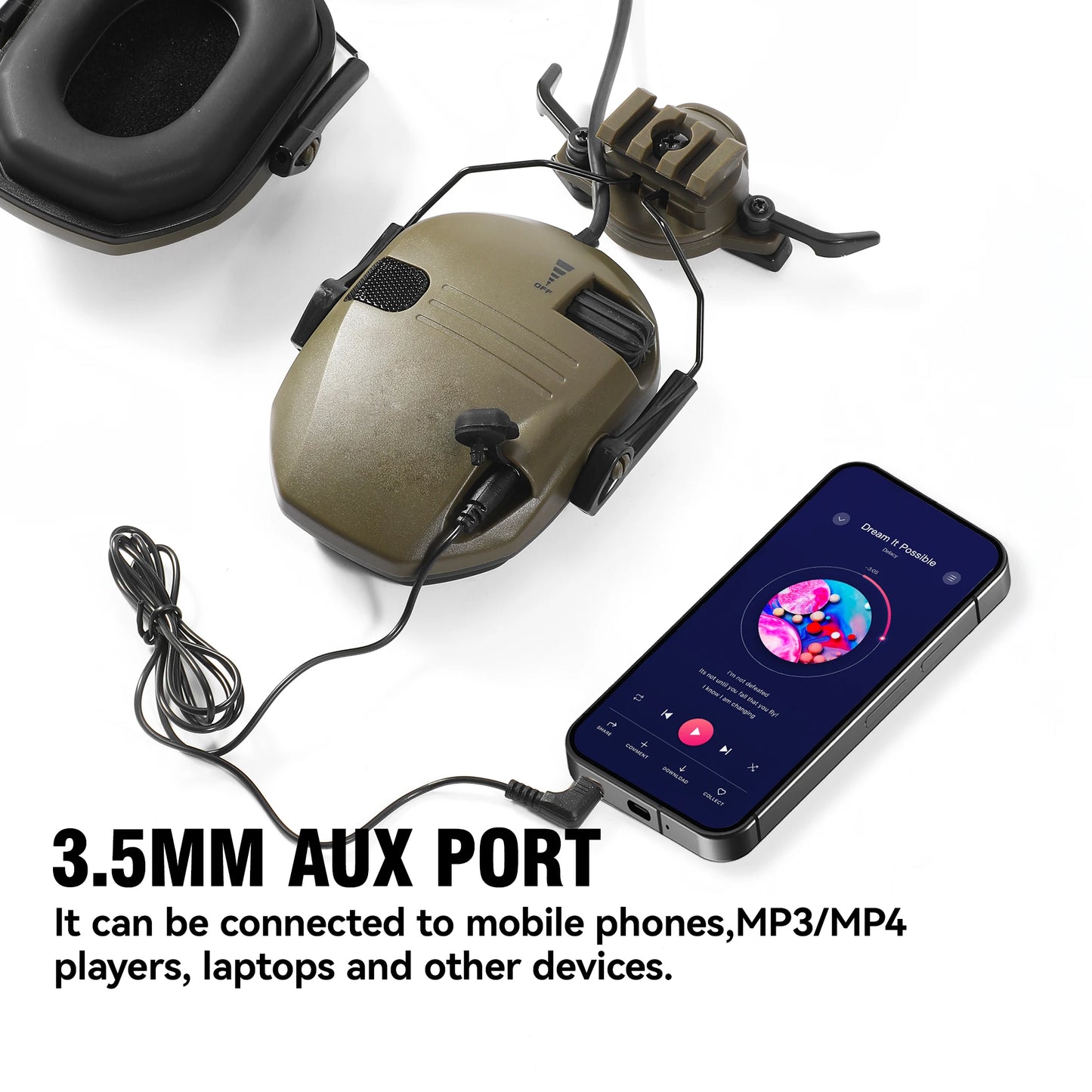 Casco WK de nueva generación, versión táctica, orejera electrónica para disparar, auriculares antiruido NRR23dB