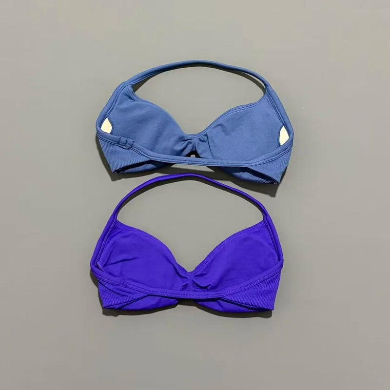 Histello Strappy Gym Top Bra for Women High Support