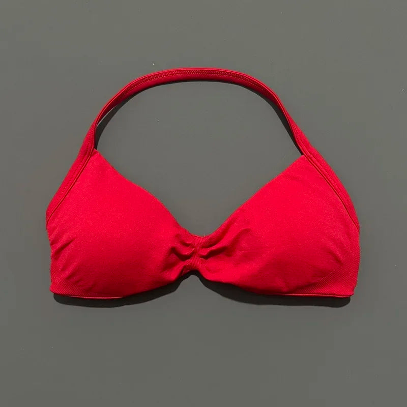 Histello Strappy Gym Top Bra for Women High Support