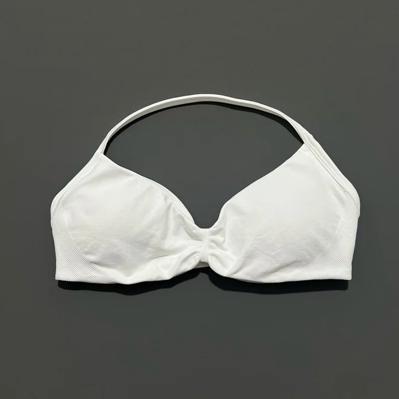 Histello Strappy Gym Top Bra for Women High Support