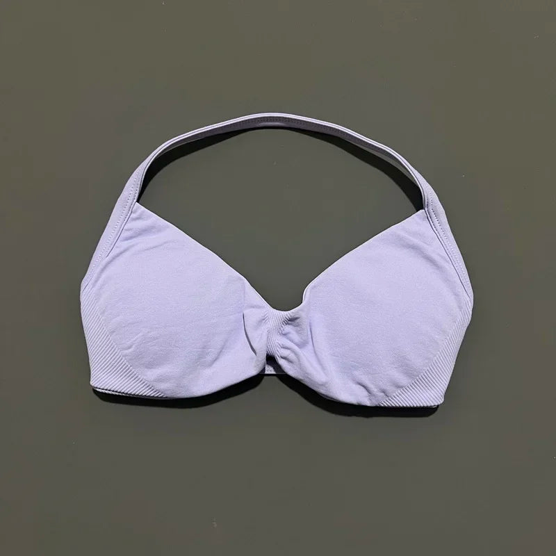 Histello Strappy Gym Top Bra for Women High Support
