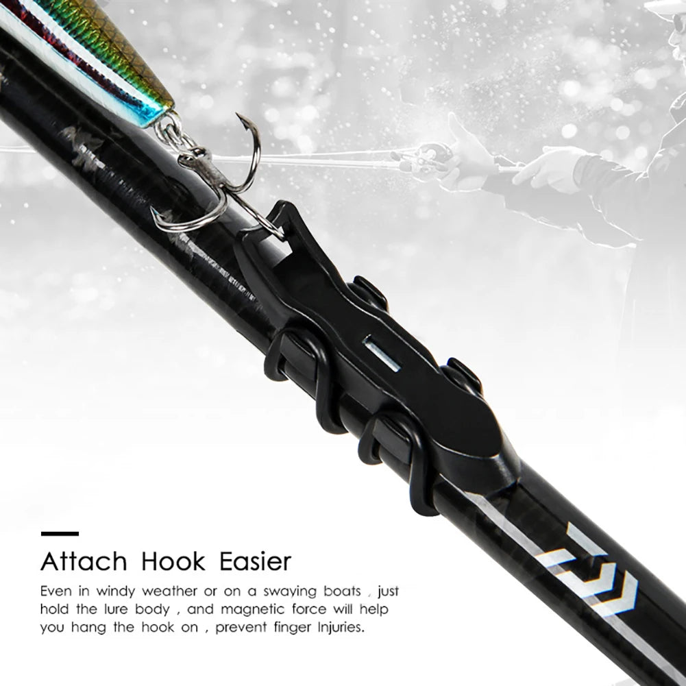 Magnetic Fixed Lure Jig Hooks Holder with Rubber Rings Automatic Lures Hook Keeper Holder Prevent Scratching for Outdoor Fishing