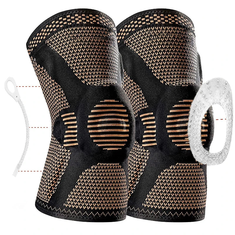 Orthopedic Knee Brace Support Copper Nylon Patella Protector for Sports