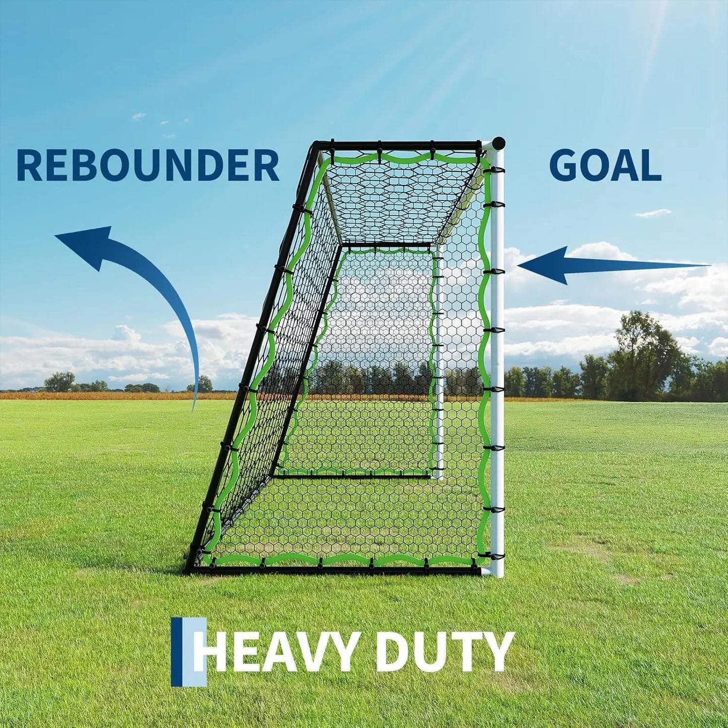 HiMISS 3 In 1 Soccer Rebounder Training Net Solo Practice