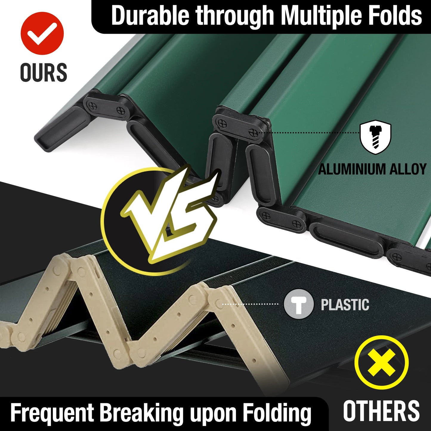 VILLEY Folding Camping Table With Carry Bag Lightweight Aluminum