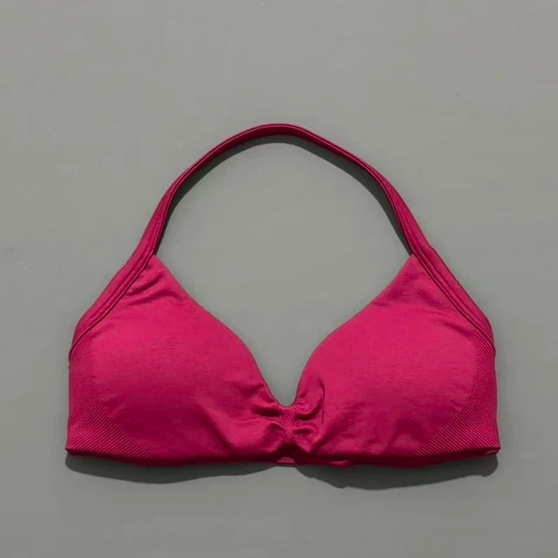 Histello Strappy Gym Top Bra for Women High Support