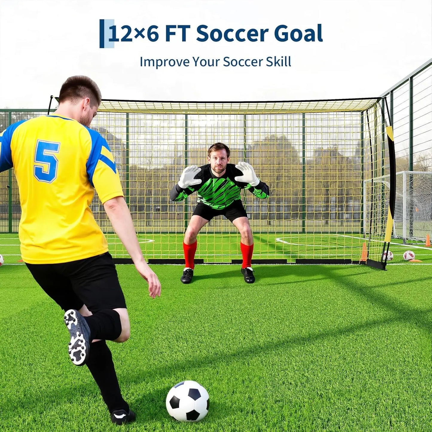 HiMISS Portable Soccer Goal With Metal Frame For Backyard