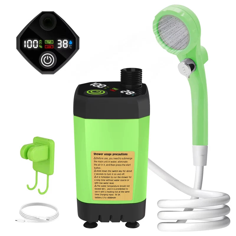 Camping Shower Pump For RV Outdoor Shower Kit With Display