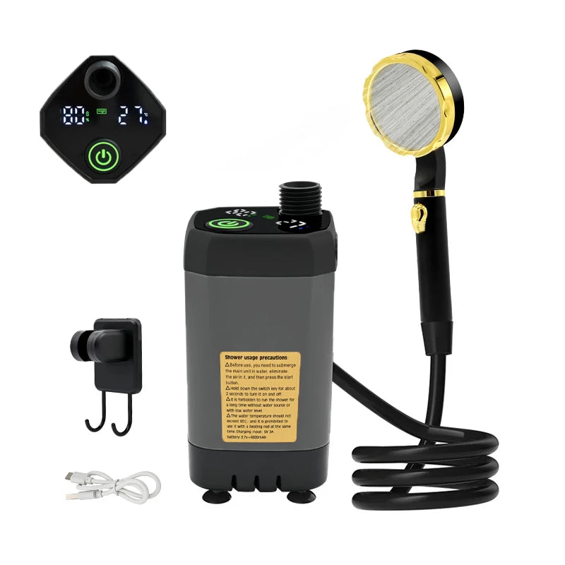 Camping Shower Pump For RV Outdoor Shower Kit With Display