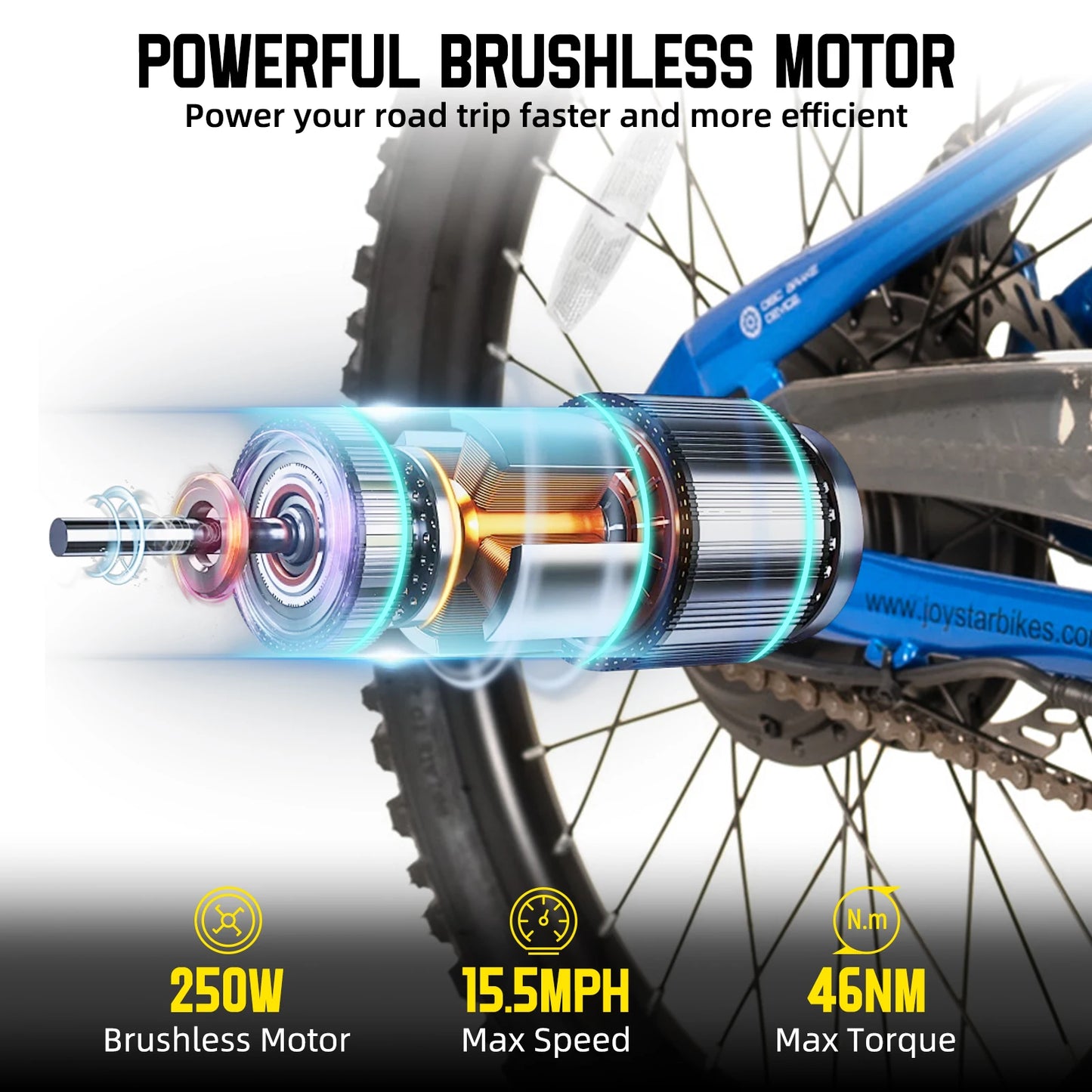 JOYSTAR Electric Kids Bike 250W Motor Safe Mountain Bicycle