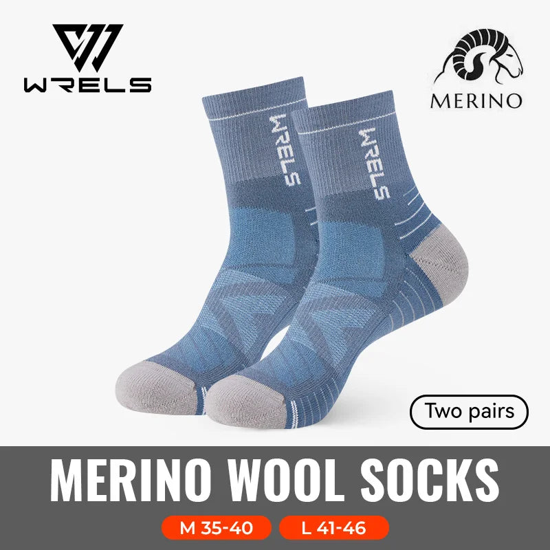 WRELS Merino Wool Unisex Hiking Socks for Warm Comfort