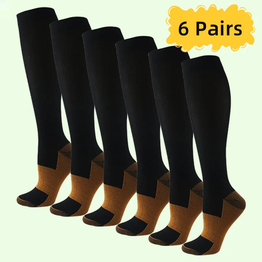 NONECN Copper Fiber Compression Socks For Men And Women Running