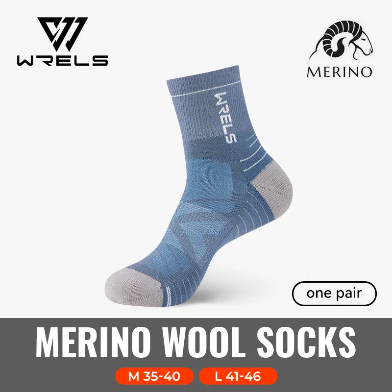 WRELS Merino Wool Unisex Hiking Socks for Warm Comfort