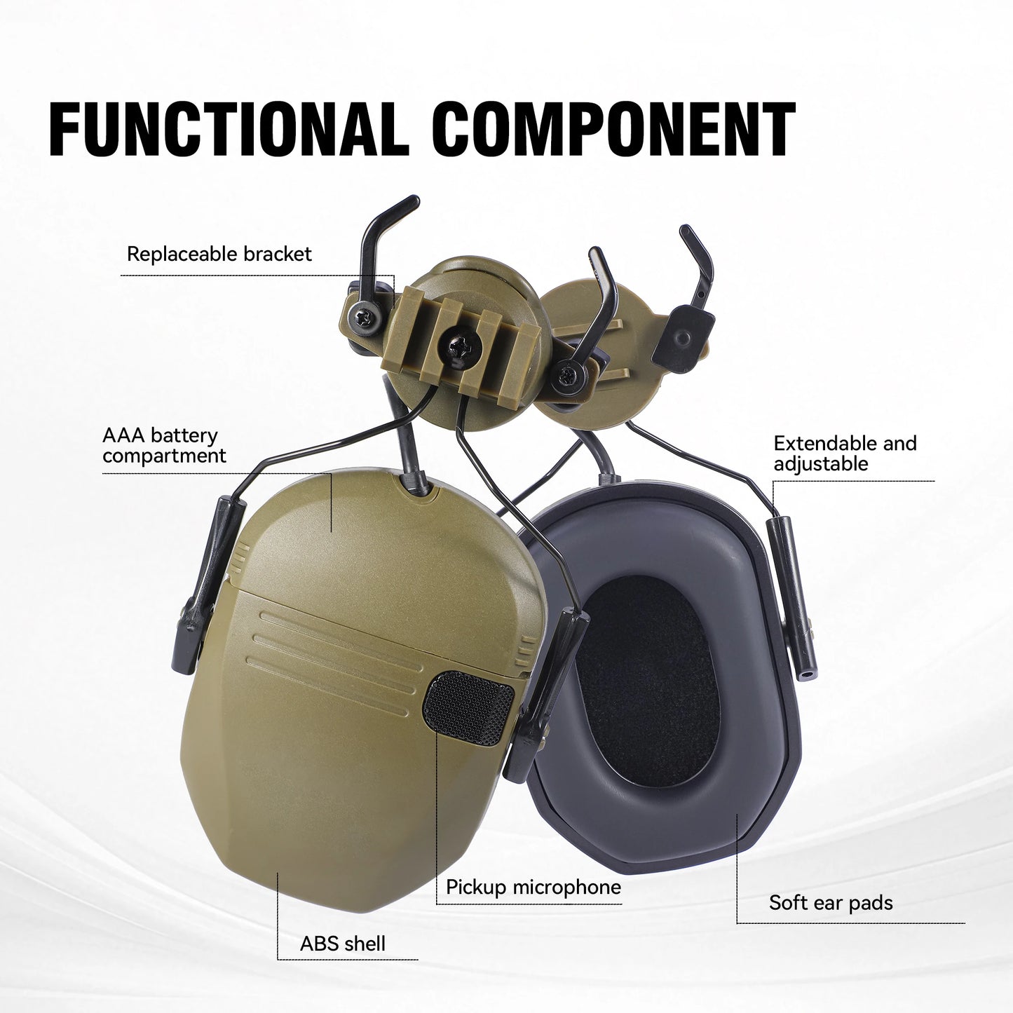 Casco WK de nueva generación, versión táctica, orejera electrónica para disparar, auriculares antiruido NRR23dB
